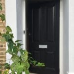 Black Victorian Front Door with Four Timber Panels