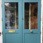 Double Wooden Front Door in Farrow & Ball Inchyra Blue
