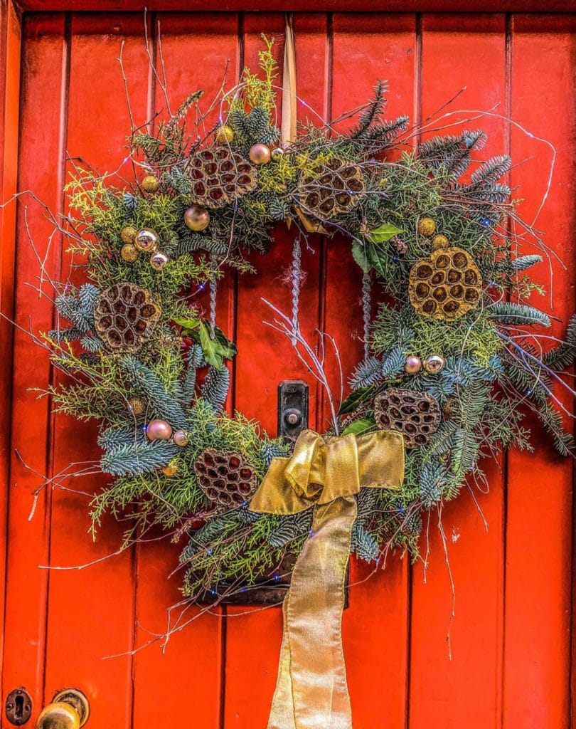 Hanging A Christmas Wreath on Your Timber Front Door