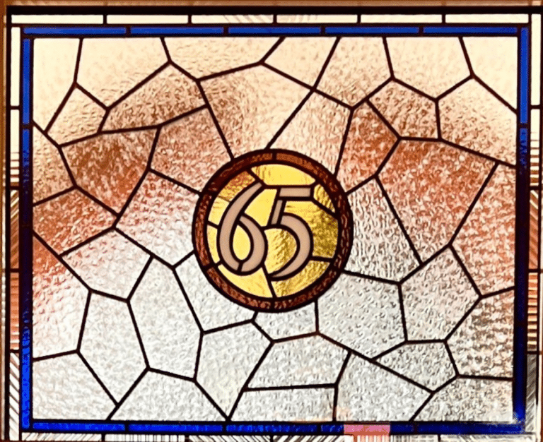 Detail of lead on new stained glass unit
