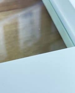 Micro-pillars close up view in vacuum glazing pane