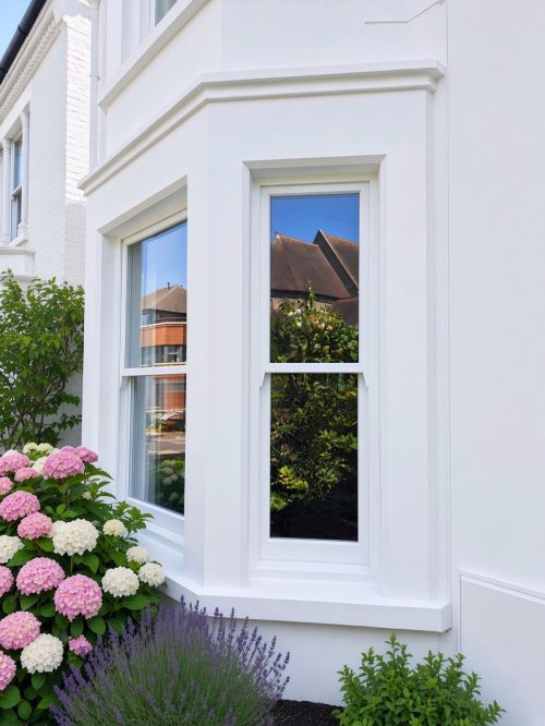 Traditional timber windows on a period property