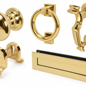 Classic Plus front door ironmongery in polished brass