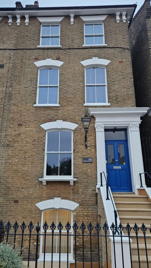 New Accoya sash windows in London Victorian townhouse with vacuum glazing